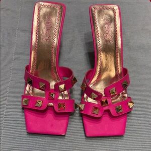 Pink Studded Women's Heels